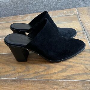 Rebecca Minkoff Gaylin Studded Suede Leather Slip On Mules Black 8.5